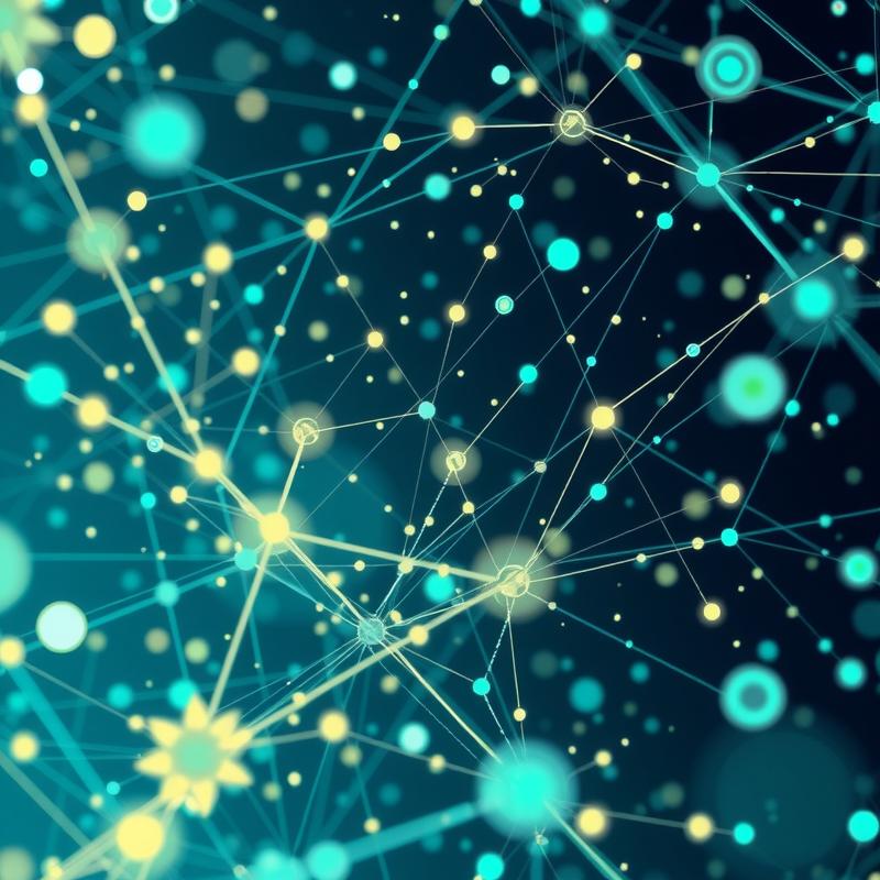 Flux: scattered data points and charts flowing into a glowing neural network web, richly detailed editorial illustration, m...