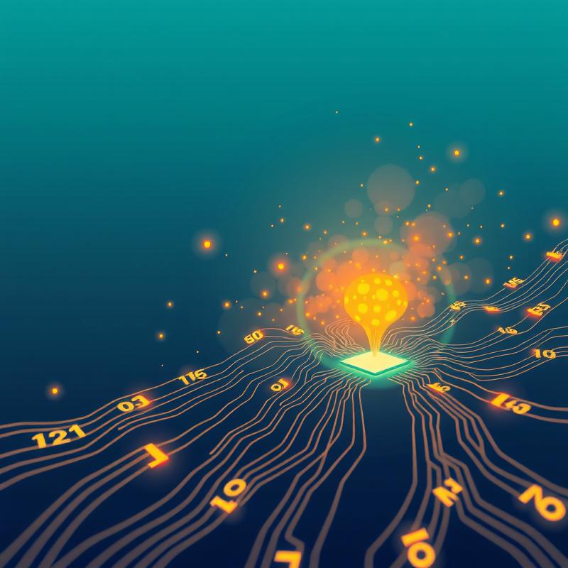 Flux: A stream of compact 16-bit binary data blocks flowing quickly beside a slower stream of larger 32-bit blocks, both co...