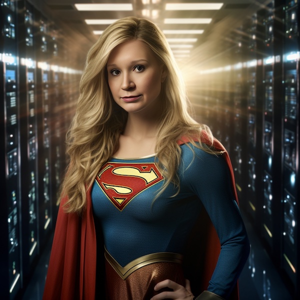 Generated by Midjourney / InsightFace. Prompt: Supergirl portrait — confidence and personal growth.