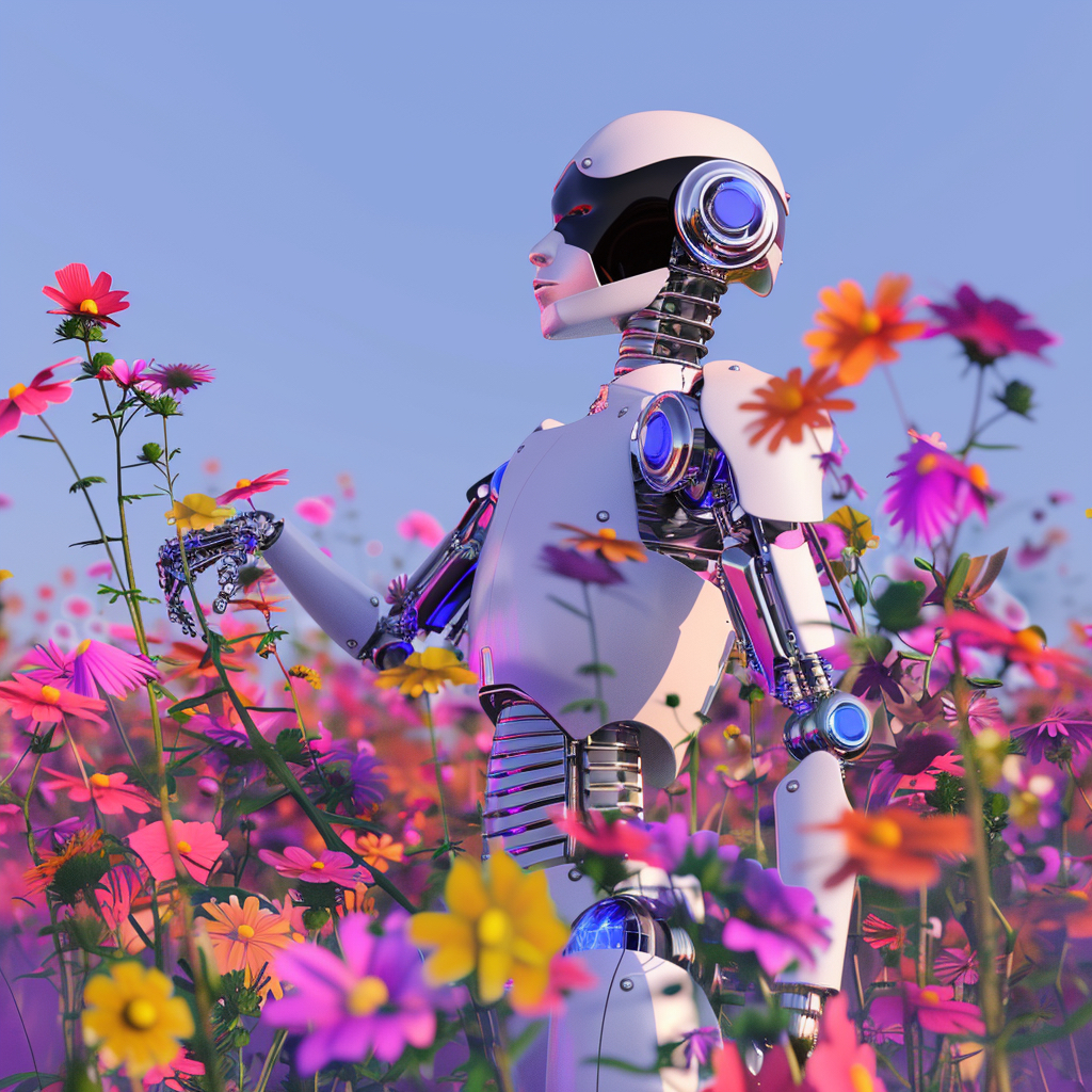 A robot gardener, Midjourney 6.0 art, February 2024