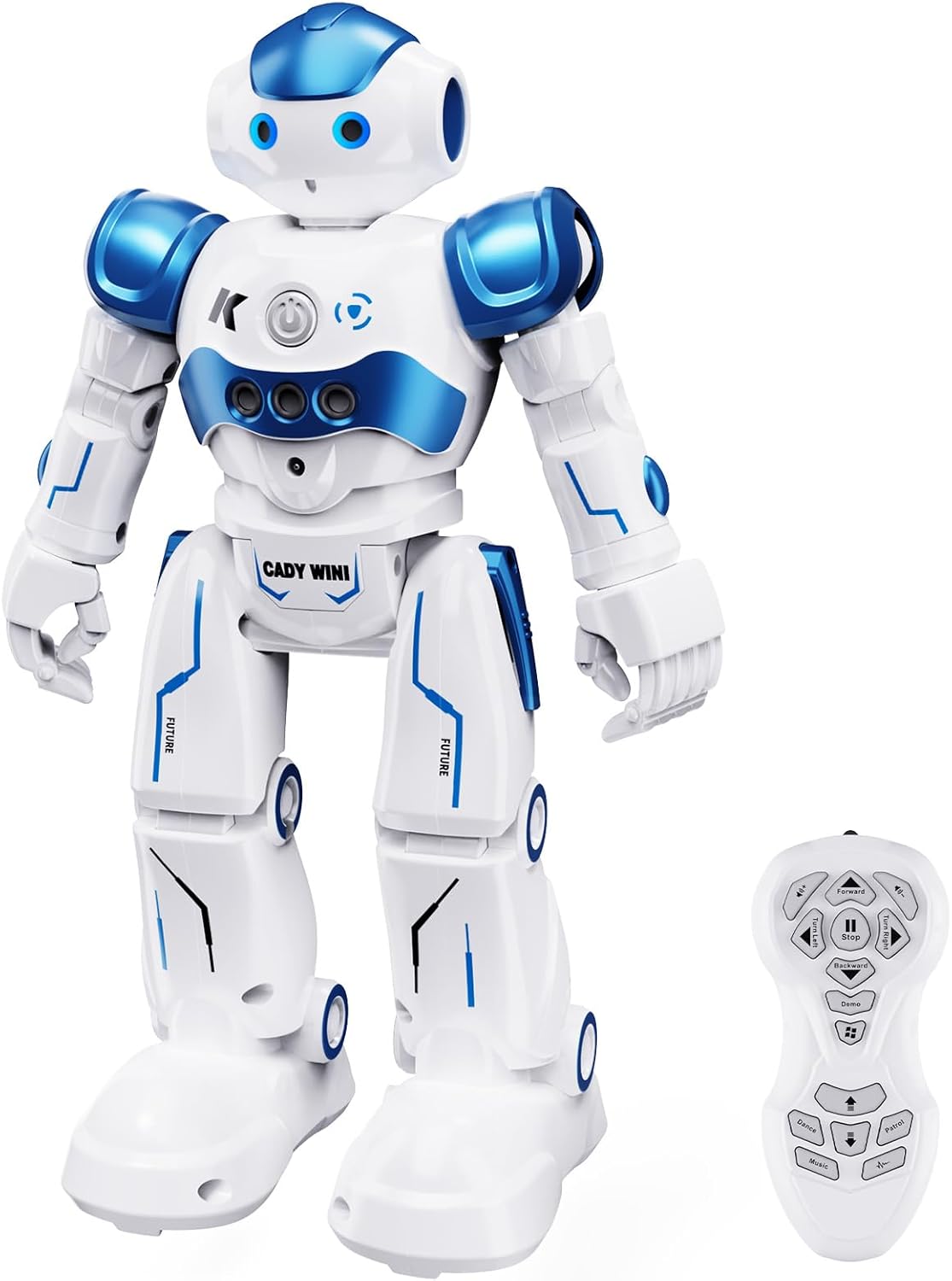 ANTAPRCIS Remote Robot Toy for Kids, Intelligent Programmable, RC Robot with Gesture Control, LED Light and Music, RC Toys for Kids Boys Girls Gift (Blue)