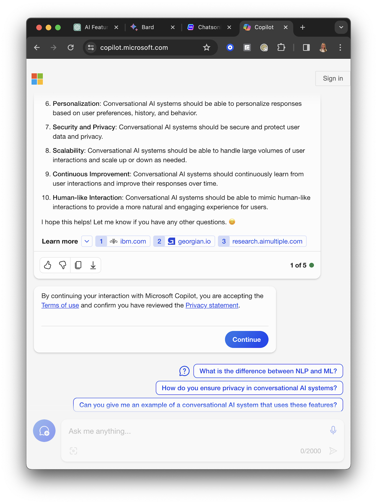 Web Interface of Copilot bot