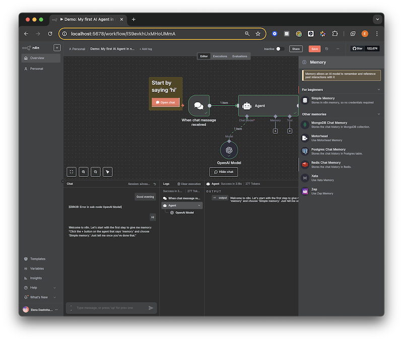Adding chat memory